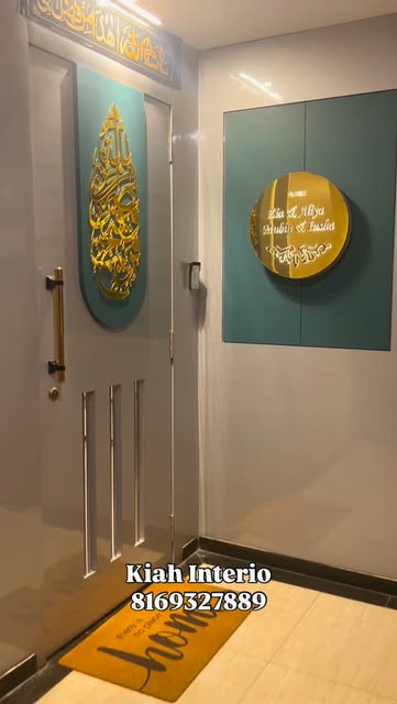 Bespoke Brass Calligraphy Foyer & Door